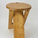 Folding wooden stool