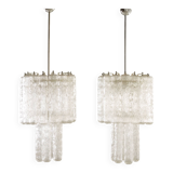Venini extra large chadeliers attr. to Toni Zuccheri, Italy 1970s. Set of 2