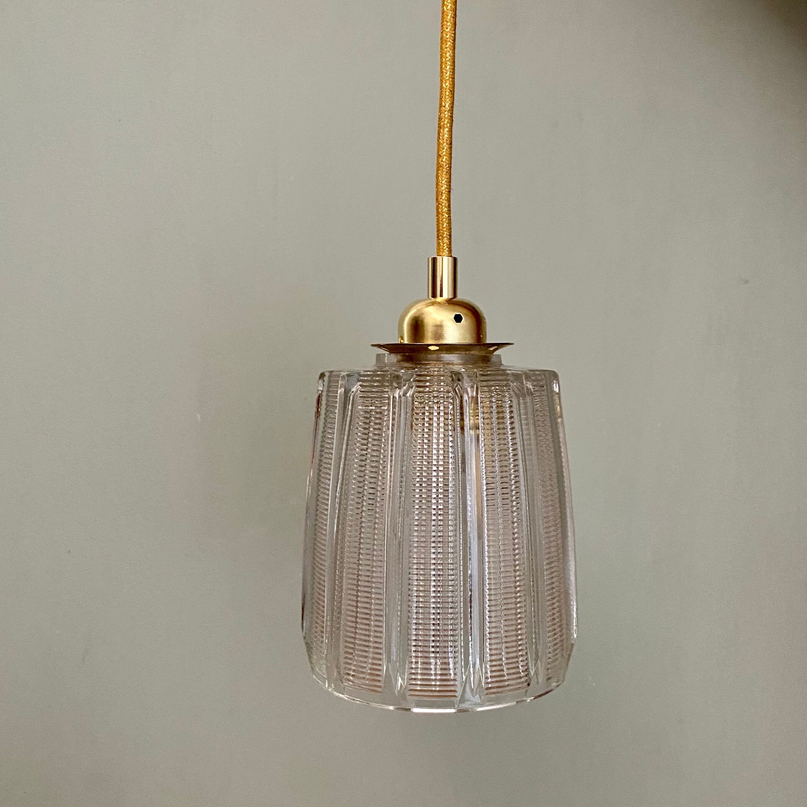 Vintage holophane glass globe lamp