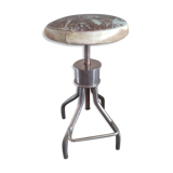 Adjustable leather seating workshop stool