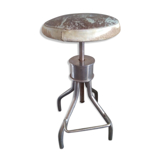 Adjustable leather seating workshop stool