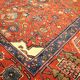Handwoven rust wool carpet square oriental area rug - 134x136cm