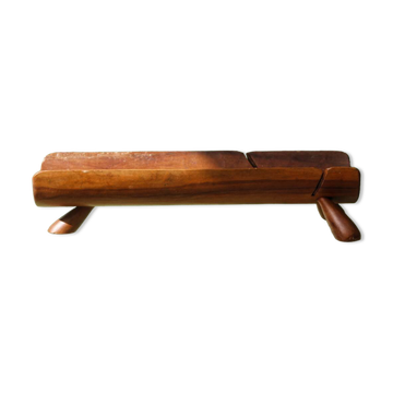 Plat à pain, design scandinave, années 50-60, teck incurvé