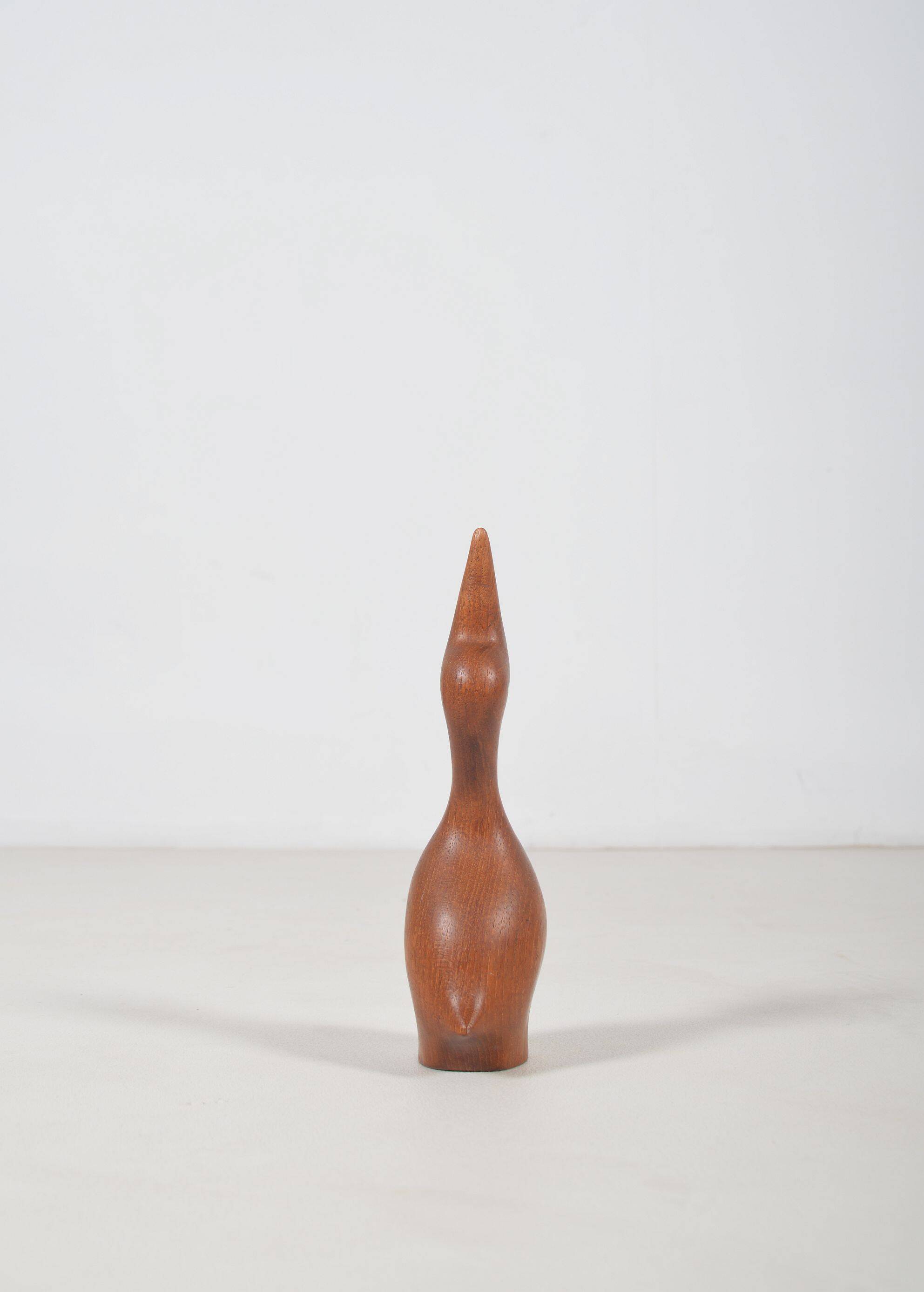 Danish teak pelican statue, 1960s