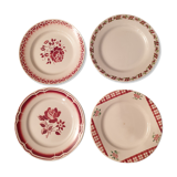 Assorted 4 plates red tones