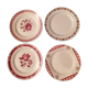 Assorted 4 plates red tones