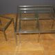 Coffee table and its steel and glass wiggles around 1970