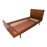 Bed + box spring for 1 person 90 x 190 from ARP Minvielle edition in mahogany