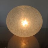 Italian pebble lamp in white speckled glass 80s