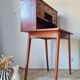 Scandinavian desk with tapered legs, vintage.