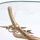 Willy Daro brass Bonsai and glass coffee table, 1970s