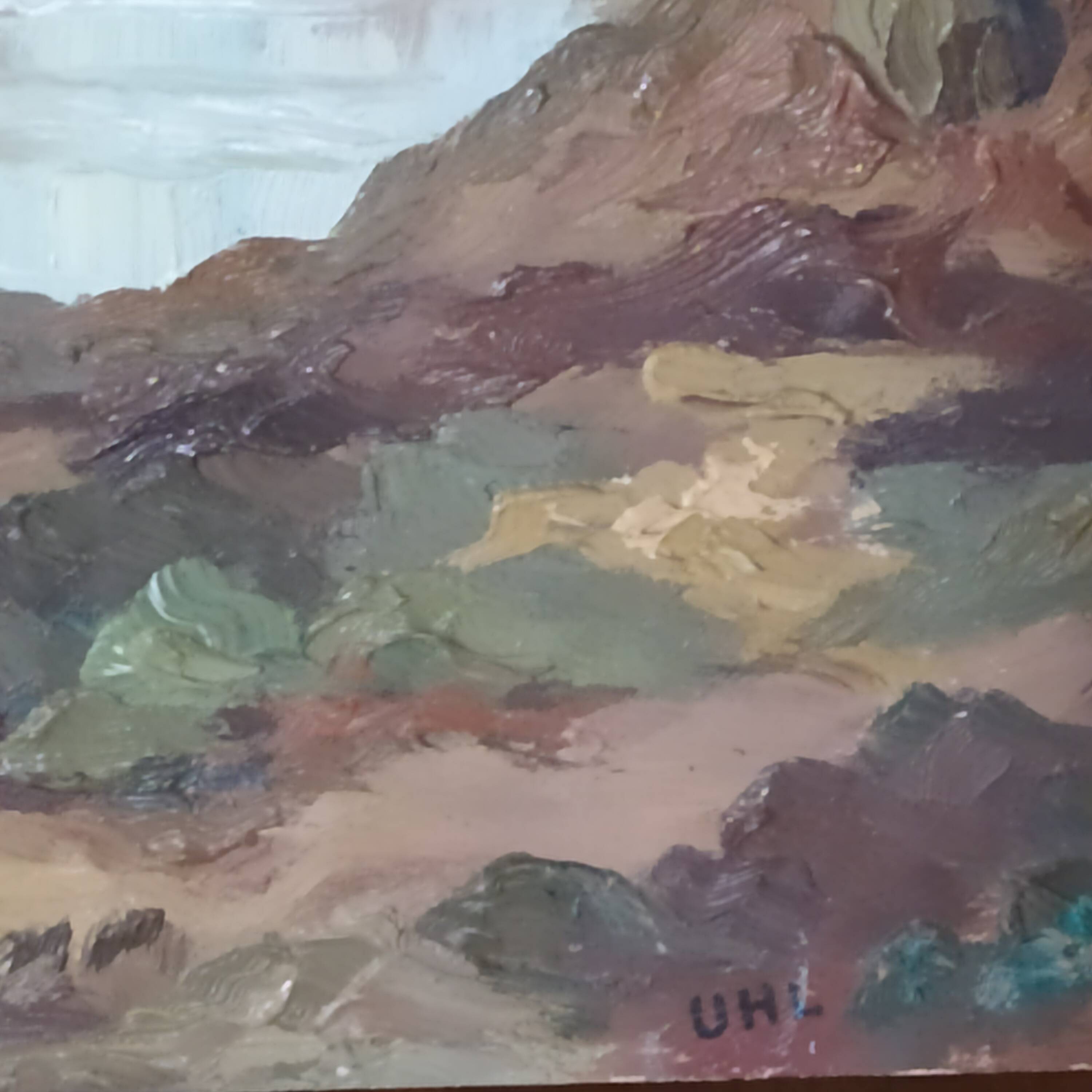 Pierre Uhl (1908-1986) – Large oil on panel, landscape of the South-West