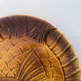 Lot de 2 plats en barbotine Sarreguemines décor poissons