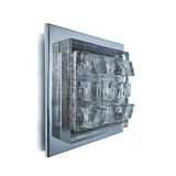 Sculptural Wall Lamp Vintage 60s, Glass and Chrome