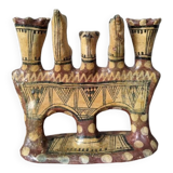 Kabyle candle holder terracotta pottery handcrafted ethnic tribal decoration