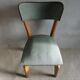1950s bistro chair, in wood and green skai