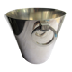 Art Deco champagne bucket, beautiful silver metal, 2 rings handles, signed ST Médard