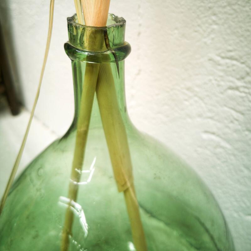 Demijohn green in blown glass 10 litres