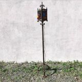 Vintage medieval gothic wrought iron floor lamp