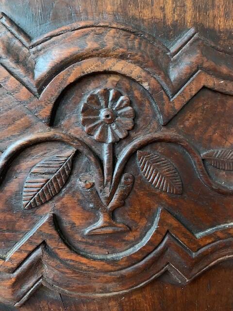 Antique carved wooden cabinet doors, 18th century