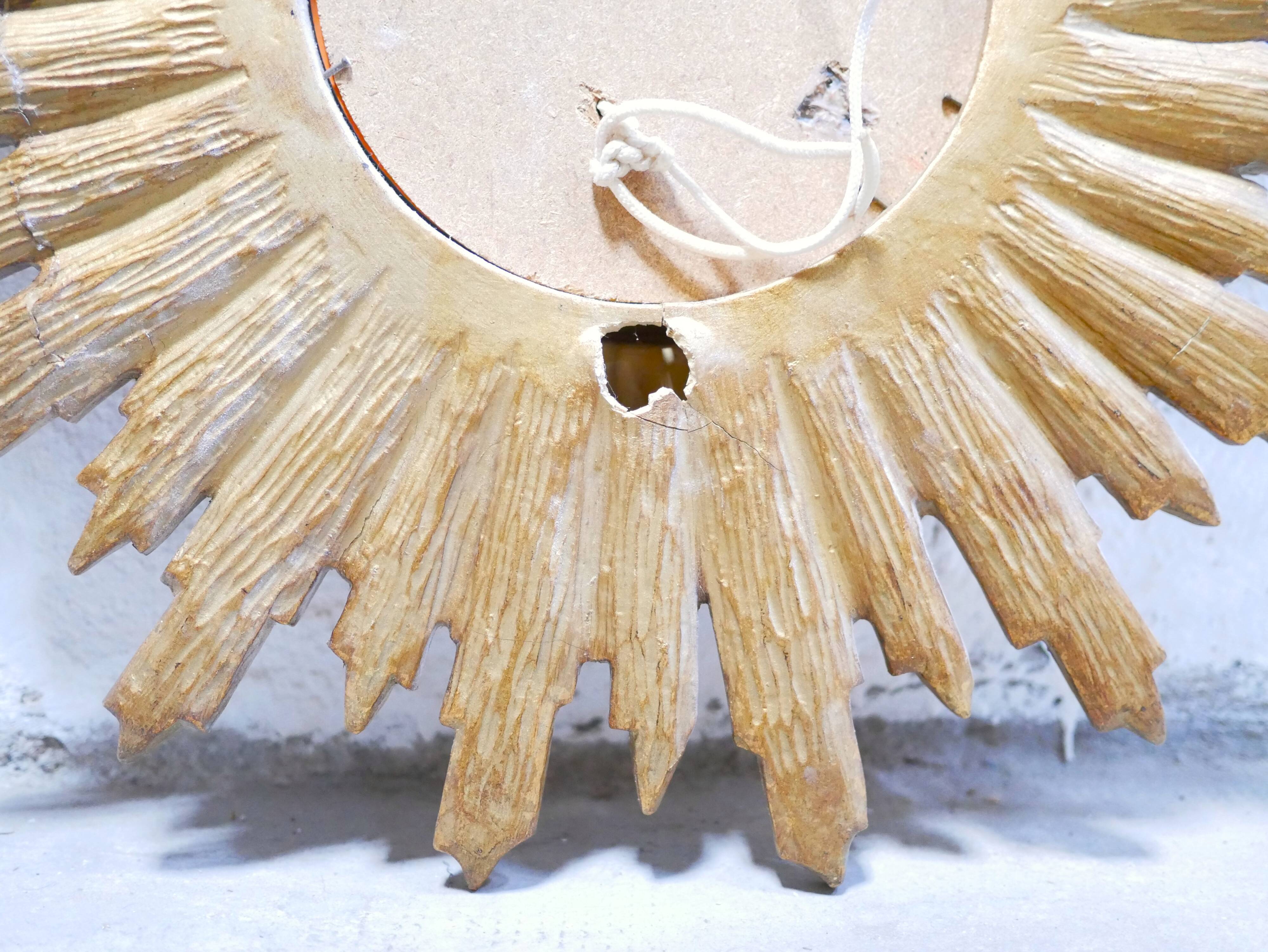 Vintage witch's eye sun mirror 53cm x 53cm