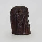 Tembé Art Noir Statue - Brown from Guyana in wood sculpture face Guyana 50s