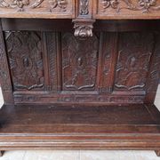 Renaissance oak carved buffet cabinet