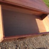 Commode 3 tiroirs noyer et laiton