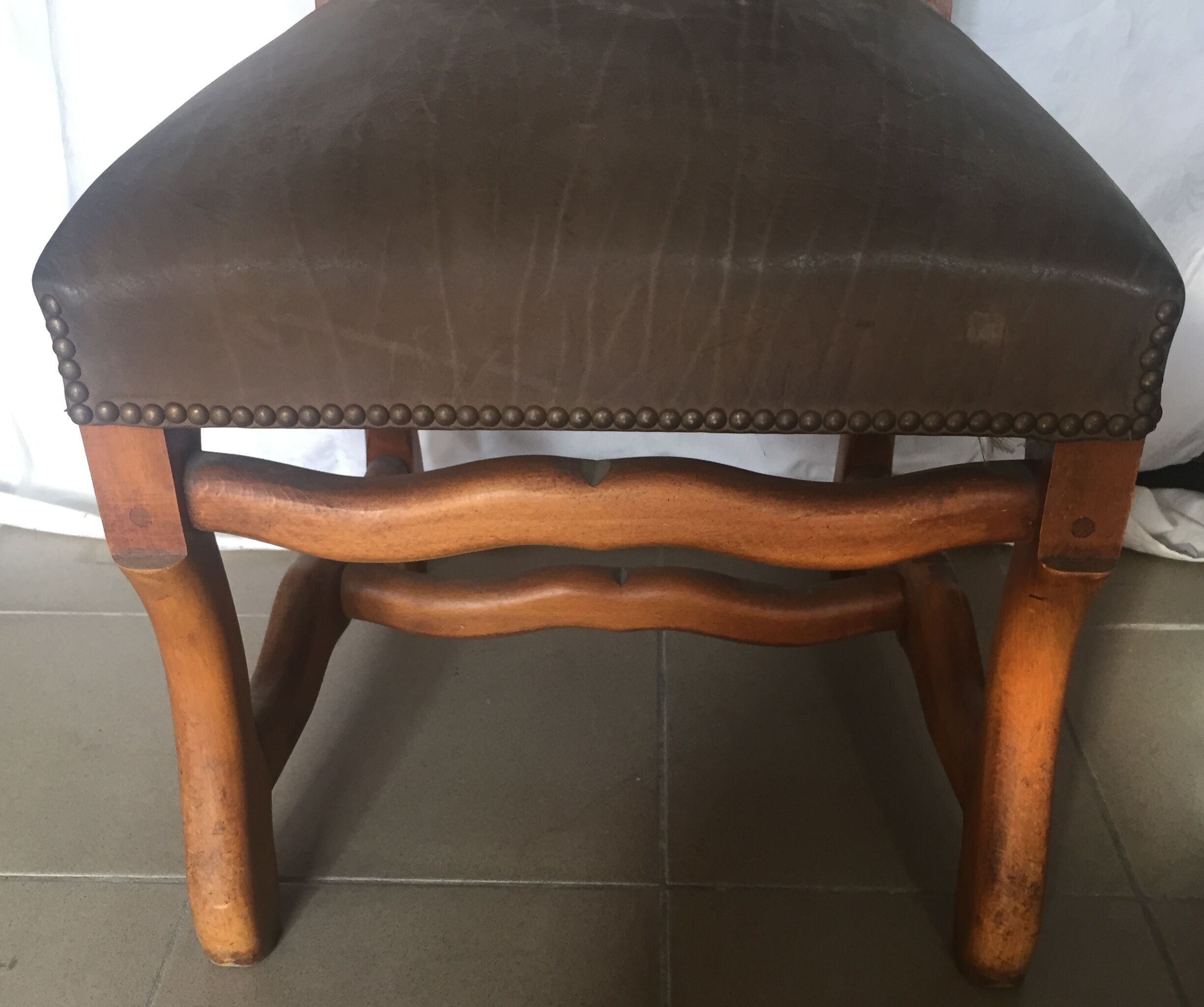 Returned leather chair