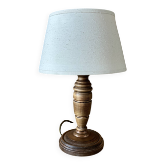 Lampe à poser en bois tourné