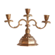 Decorative golden metal candle holders from the mid-20th century, Menora, France, 1960s.