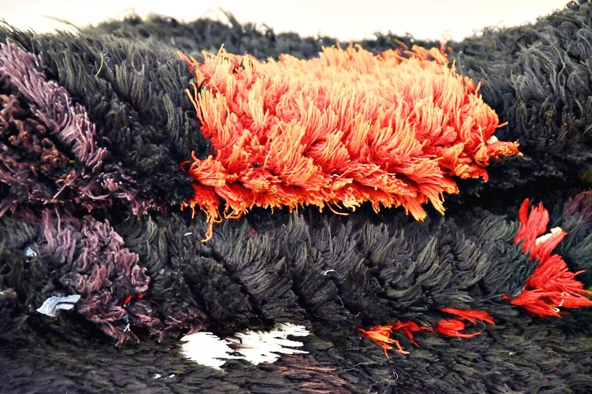 Vintage Moroccan Berber Boucherouite rug 205 x 87 cm (Perfect condition)