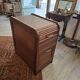 Cartonier filing cabinet with curtain in solid oak 1930