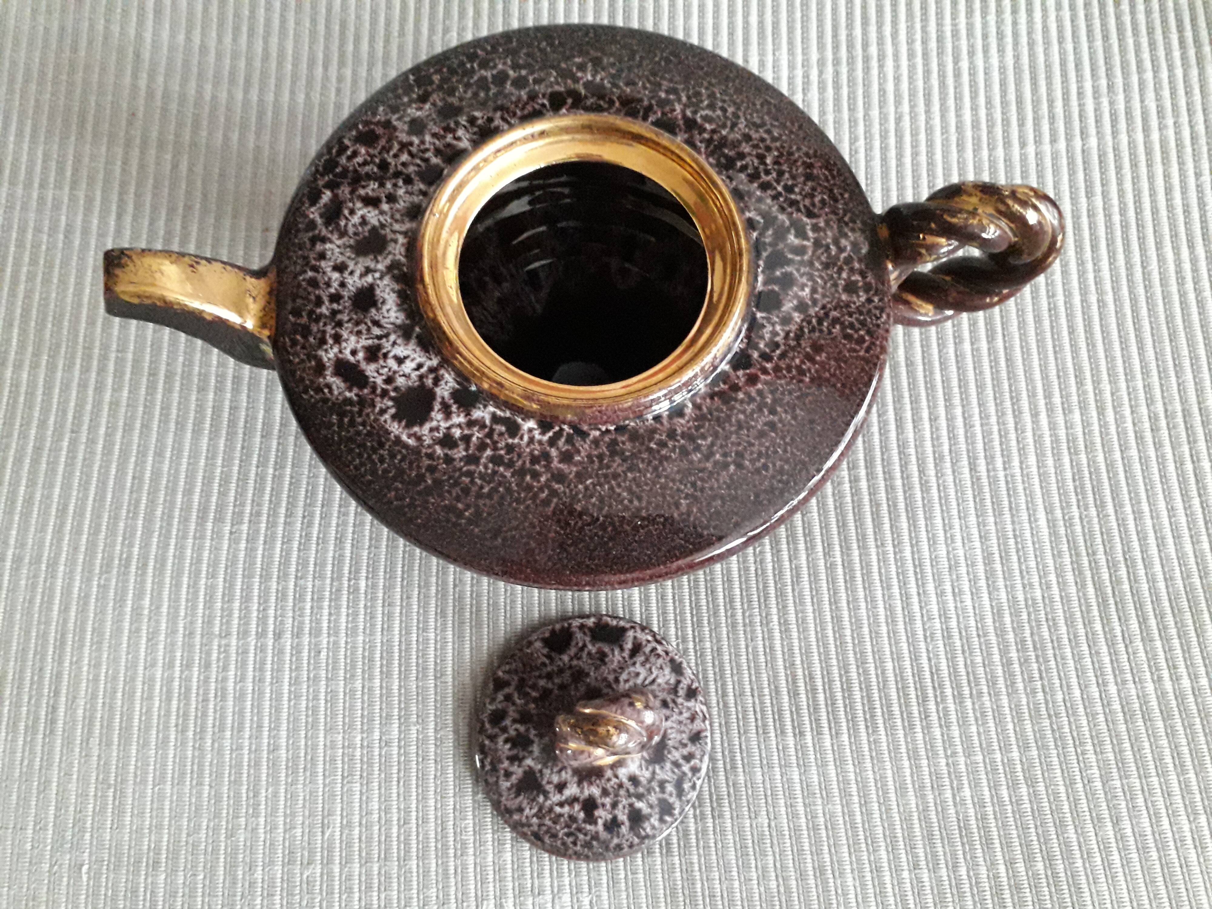 Very original rare Vallauris teapot signed Marius Giuge