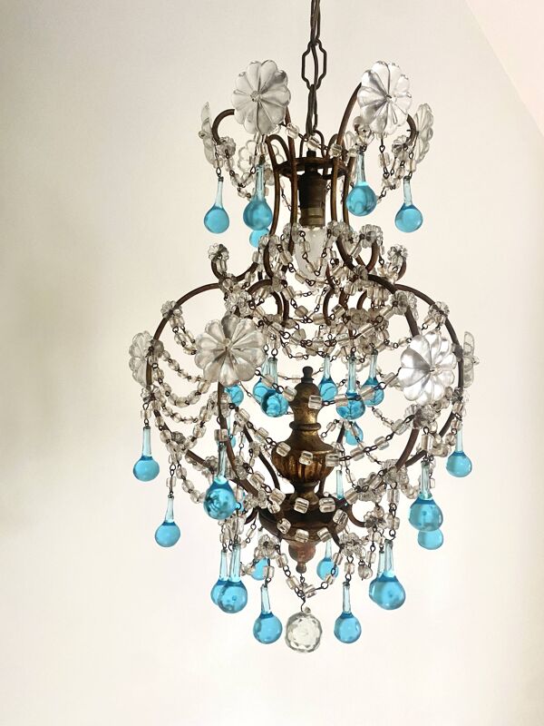 Lustre ancien pampilles cristal