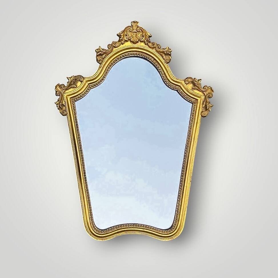 Large antique wall mirror in carved gilded wood – height: 85 cm