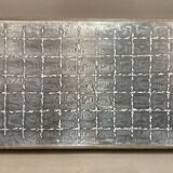 Large walnut and metal wall decoration "Design 1950"