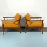 Mid-century modern pair of Walter Knoll armchairs model 550 from 50s