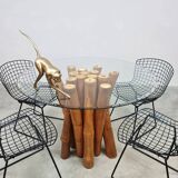 Vintage fifties bamboo dining table 1950