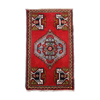 Small Vintage Turkish Rug 90x52 cm, Short Runner, Tribal, Shabby Chic