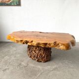 "Free-form" coffee table in solid elm.