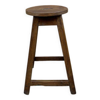 Solid teak workshop stool