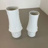Set of 2 Original Porcelain Op Art Vase Made by Royal Bavaria KPM Germany, 1970s