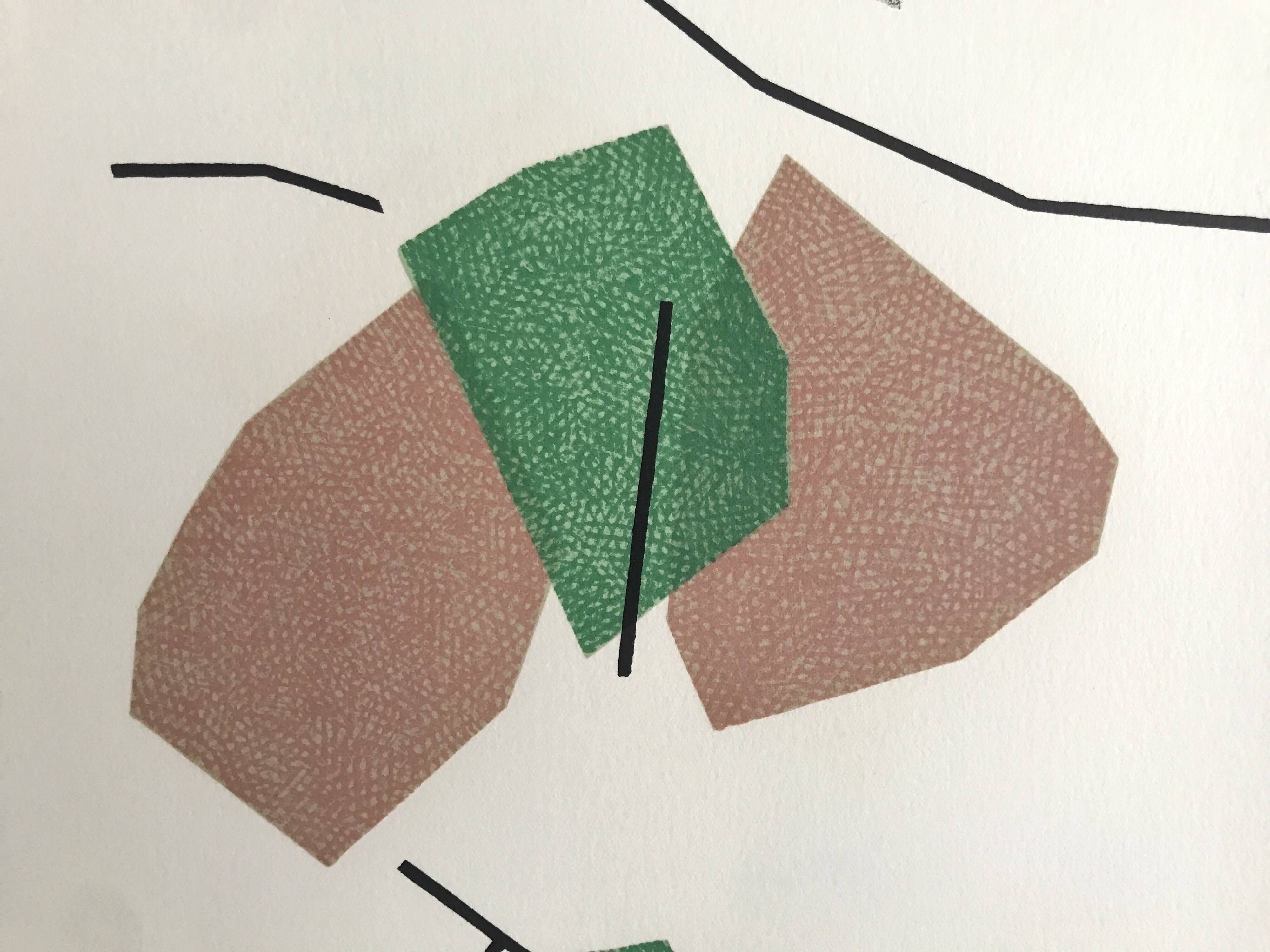 André beaudin, untitled, 1970. original lithograph signed in pencil