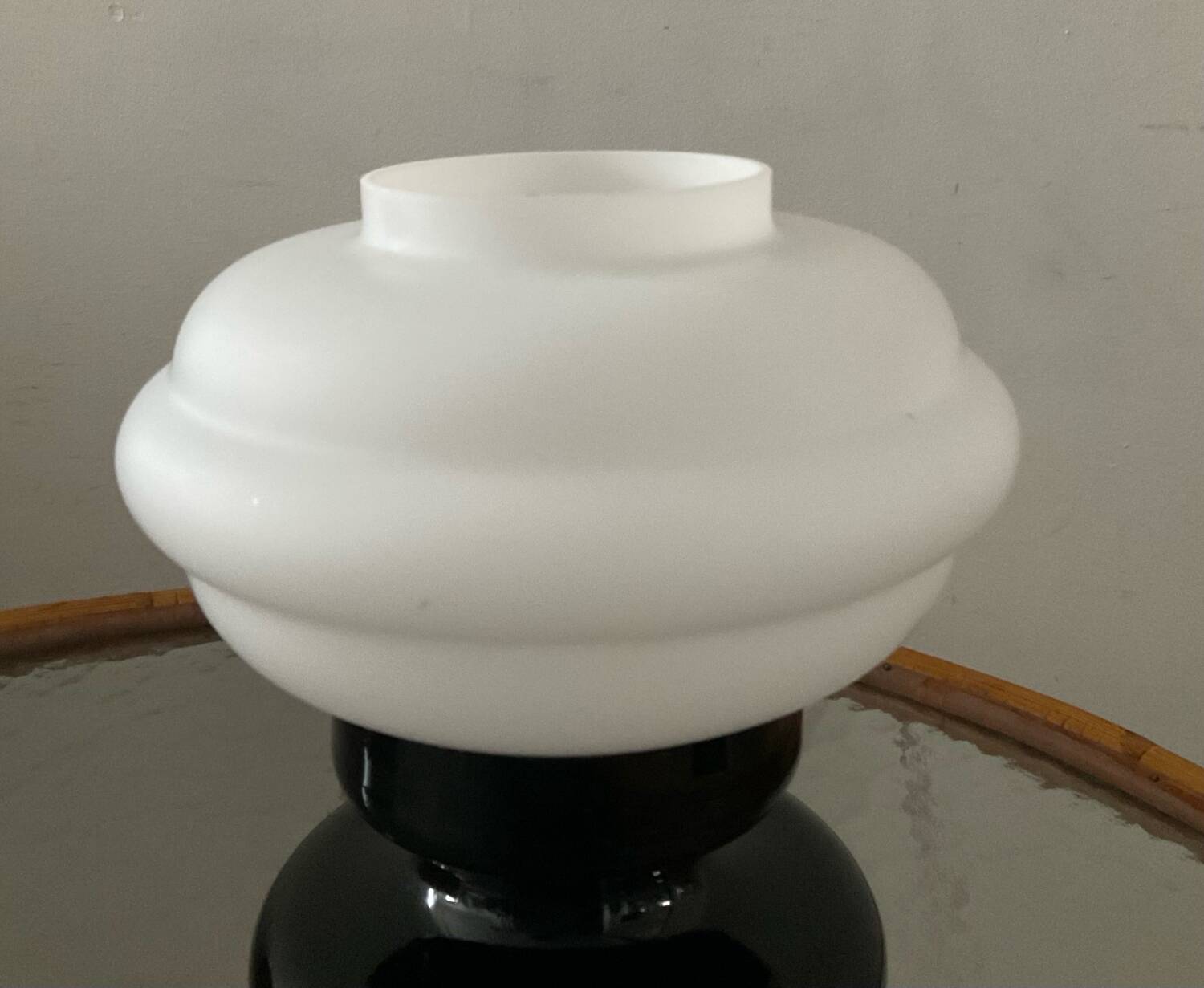Space Age lamp in opaline glass and ceramic, 1970s