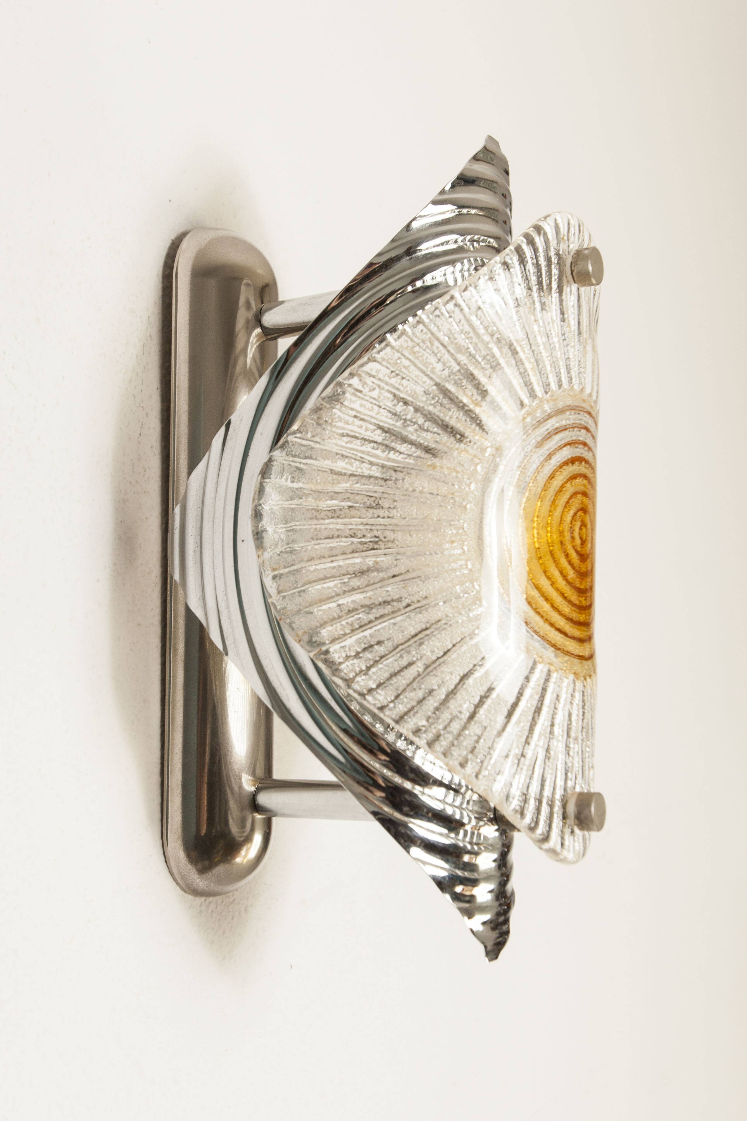 Rare Murano chrome sheet wall light 1960
