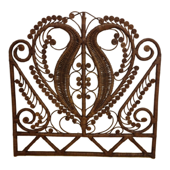 Rattan peacock headboard