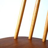 1960s Swedish "Pinnstol" chair - Teak seat with beech frame