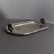 1960s vintage silver-plated oval tray with swan head handles.