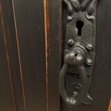 Black painted linen press wardrobe